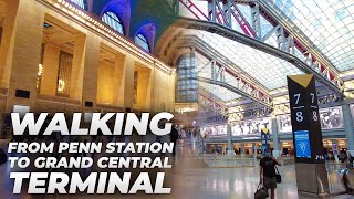 Walking NYC  Penn Station to Times Square amp Grand Central Terminal July 2021 [upl. by Fransen]