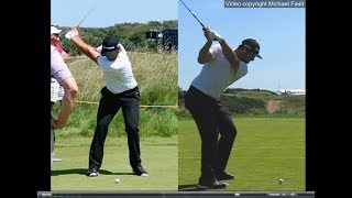 Jon Rahm golf swing  Long Iron faceon amp downtheline July 2017 [upl. by Janice]