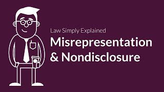 Misrepresentation and Nondisclosure  Contracts  Defenses amp Excuses [upl. by Hilary]