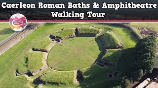 CAERLEON ROMAN BATHS amp AMPHITHEATRE WALES  Walking Tour  Pinned on Places [upl. by Lunette920]