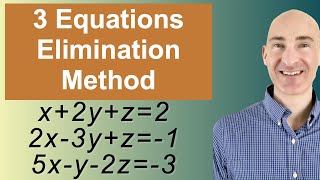 Solving Systems of 3 Equations Elimination [upl. by Henryk776]