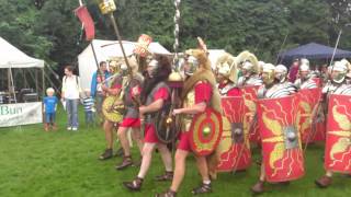 Roman Reenactment at the Amphitheatre in Caerleon Marching In [upl. by Falzetta495]